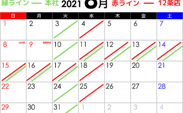 上嶋自動車　本社工場&12条店　8月休業日予定のお知らせ